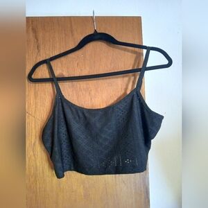 SHEIN Black Lace Crop Top